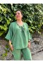 Green Comfortable Fit Oversize Large Size Linen Suit - 7