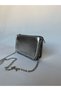 Women's Silver Metal Studded Crisscross Straps Wallet Bag - Versatile, Detailed, Faux Leather Crossbody Bag - 4