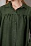 Women's Imported Linen Tunic Shirt with Gathered Front and Elastic Sleeves - 4