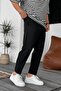 Boyfriend Men's Stitched Waffle Fabric Elastic Waist Black Jogger - 4