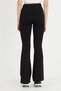 Women's Black Flare Leg Steel Knitted Gathering Trousers Leggings - 7
