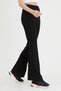 Women's Black Flare Leg Steel Knitted Gathering Trousers Leggings - 6