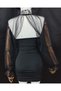 Amy evening dresses tulle shawl neck collar black - 5