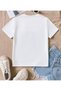 White Floral Photo Camera Printed Kids Combed Cotton T-Shirt - 2