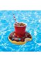 Inflatable Pool Toy and Cup Holder, Chocolate Donut Fun Flavor