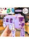 Teddy Bear Water Bottle, Bus Water Bottle, Teddy Bear Print Themed Water Bottle, Teddy Bear Car Water Bottle with Straw, 500ml