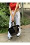 Jute Straw Looking Handbag Beach Bag Shoulder Bag - 3