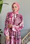 Fuchsia Viscose Batik Marbled Dress - 4