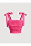 Pink Crop Summer Bow with Wide Straps