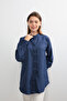 Navy Blue Tunic - Sleeve Quilted Design - 2