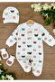 Organic Cotton 3-Piece Baby Rompers Set with Gloves, Hat and Booties Bears
