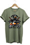 Motorcycle Khaki T-Shirt Katana Motor Wolf and Biker Printed Regular Fit 100% Cotton Khaki T-Shirt