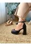 Women's Bella Matte Leather Platform Single Strap Open Toe High Thick Heeled Shoes - 4