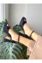 Women's Bella Matte Leather Platform Single Strap Open Toe High Thick Heeled Shoes - 6