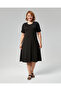 Women's Short Sleeve Wide Black Dress