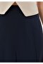 Knee Length A-Line Navy Blue Wide Pleated Woven Skirt - 7