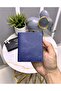 Genuine Leather Men's Wallet Card Holder Cash Compartment Navy Blue Color 2004 - 2