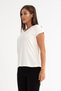 Women's Cotton Soft Textured Lycra Stretch Fabric Basic White V-Neck T-Shirt - 6