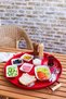 4 Piece 51black, 45red, 37white, 30green Metal Tray with Wooden Handles Tea Tray Presentation Tray Set - 5