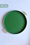 3 Piece 45green, 37white, 30red Metal Tray with Wooden Handles Tea Tray Presentation Tray Set - 2