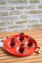 Set of 2 45 cm Black Metal Tray with Wooden Handles and 37 cm Red Black Coffee Presentation Tray - 3