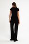 Women's Cotton Soft Textured Lycra Stretch Fabric Basic Black V-Neck T-Shirt - 9