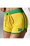 Brazil Green Yellow Striped Short Shorts - 4