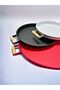 3 Piece Metal Tray with Wooden Handles Tea Tray Coffee Tray Presentation Tray Set (RED,BLACK,WHITE) - 2
