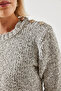Women's Gray Shoulder-Padded Sweater 20246172 - 4