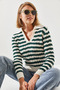 Women's Ecru Nefti Hairline Polo Collar Sweater 20247505 - 2