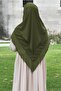 حجاب متوسط الحجم جاهز من الشيفون سوفليه زيت خيمار أخضر - 5