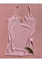 Women's 3 Pieces Lace Cotton Ribbed V-Neck Undershirt (Blue-Green-Pink) - 3