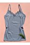 Women's 3 Pieces Lace Cotton Ribbed V-Neck Undershirt (Blue-Green-Pink) - 2