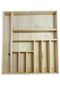44X50 cm Cutlery Drawer Organizer Natural Wood 10 Compartments for Spoons, Forks, Knives