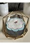 Love Birds Linen Fabric Blue Embroidered Coffee Side Cocktail Presentation Napkin