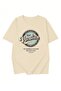 Vacation No 09 Help T-Shirt - Beige Printed Oversize Crew Neck Short Sleeve Loose - 2