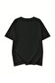Vacation No 09 Help T-Shirt - Black Printed Oversize Crew Neck Short Sleeve Loose - 2