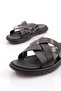 869 Men's - Genuine Leather, Double Banded Flat Sole Slippers - 4