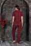 Summer Plaid Printed Short Sleeve Pajama Set New Season - 3