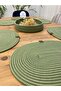 Wicker Jute Presentation Plate Mat, American Style Oval Serving Tray and Basket, Set of 7 - 4