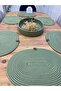Wicker Jute Presentation Plate Mat, American Style Oval Serving Tray and Basket, Set of 7 - 3