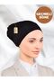 Snap-On Bonnet, Black Cotton Combed with Seamless Lycra on the Front Women's Hijab Headscarf Scarf Turban Inner Cap - 2