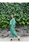 Green Comfortable Fit Oversize Large Size Linen Suit - 2