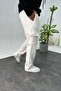 Baggy White Color Loose Cut 3 Thread Cargo Pants - 2