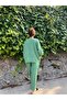Green Comfortable Fit Oversize Large Size Linen Suit - 8