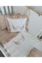 Ege Home Deluxe 4-piece angel wing embroidered ruffle baby bedding set beige