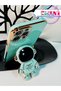 Black Astronaut Stand Edge Gold Detailed Luxury Silicone Case for iPhone 14 - 3