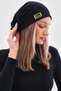 Women's Black Beret Neon Green Rope Detailed Italian Design 4 Season Hat Beret Buff - 3