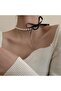 Dark Feminine Black Ribbon Pearl Necklace - 2