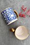 Two Patterned Double Pattern Lemone Series 2 Person Porcelain Yellow Lemon Patterned Mug Set - 3